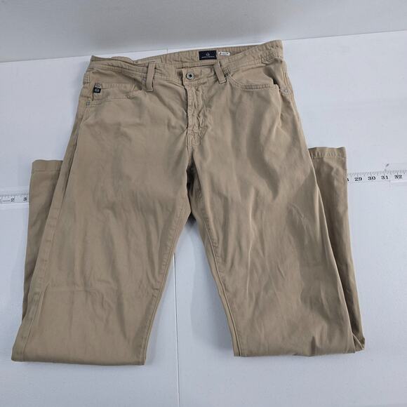 AG Adriano Goldschmied chino pants the protege straight leg 34x32 mens brown 681 - Picture 1 of 11